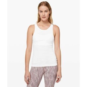 Lululemon White Seek Simplicity Tank Top Ribbed
